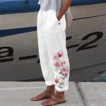 Pantalon Lin Femme Classe Fleur