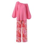 pantalon vintage motifs fleuris