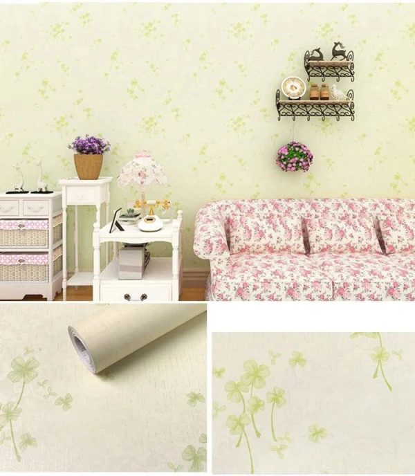 Papier Peint Fleuri Pastel Vert