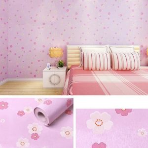 Papier Peint Fleuri Rose Cartoon