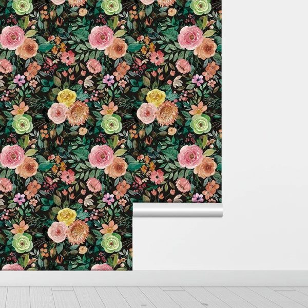 Papier Peint Fleuri Coloré