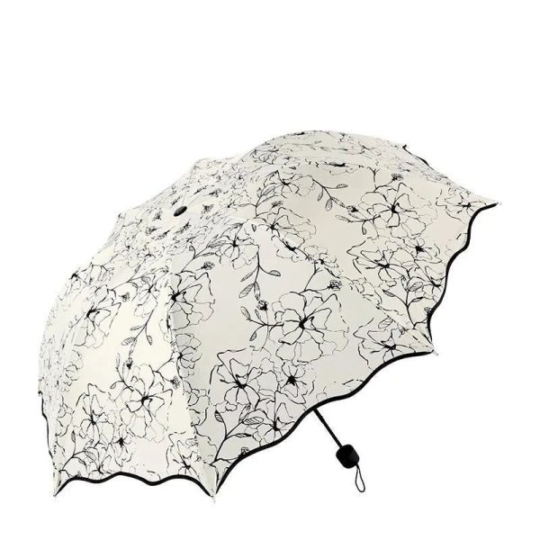 Parapluie Fleur Femme Noir
