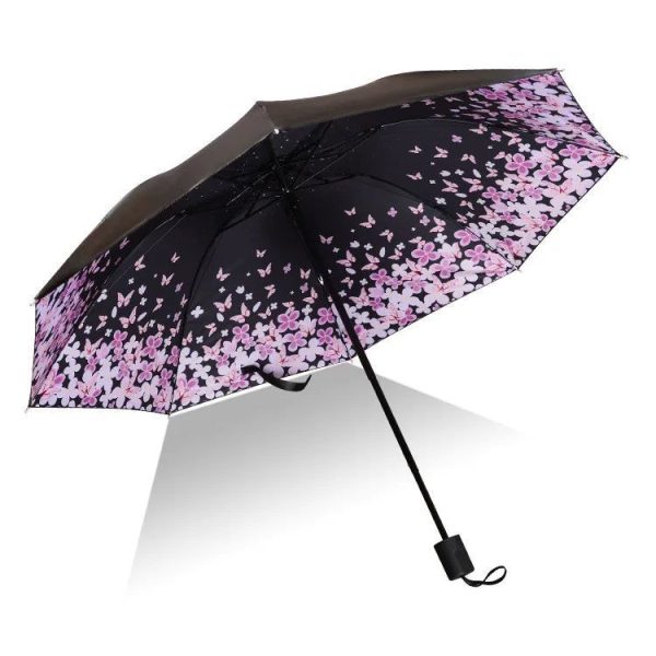 Parapluie Fleurs Noir