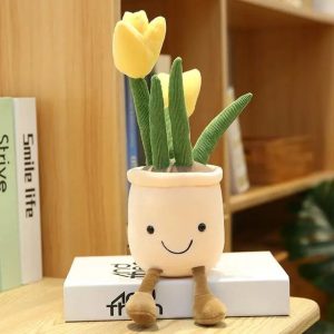 Peluche Fleur Tulipe Jaune