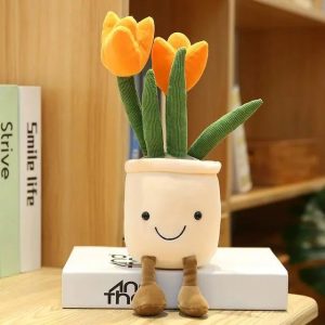 Peluche Fleur Tulipe Orange