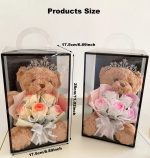 peluche ourson avec arrangement floral