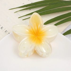 Pince Fleur Cheveux Tahiti Jaune