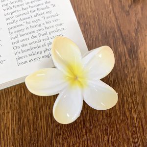 Pince Fleur Cheveux Tahiti Jaune Brillant