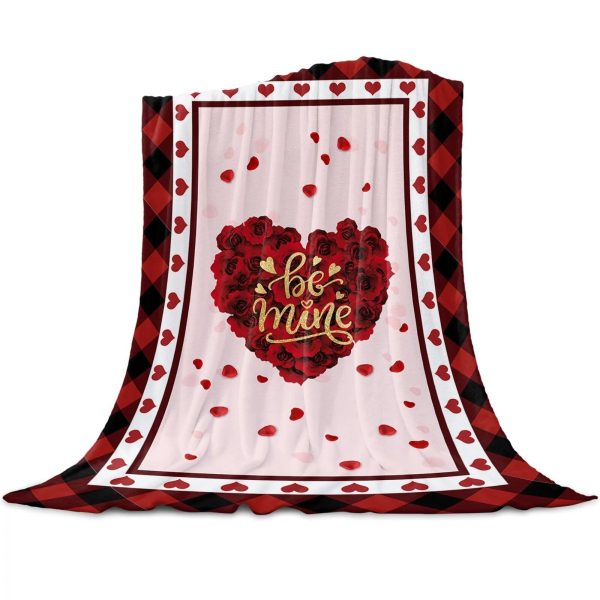 Plaid Fleuri Coeur Rose Amour
