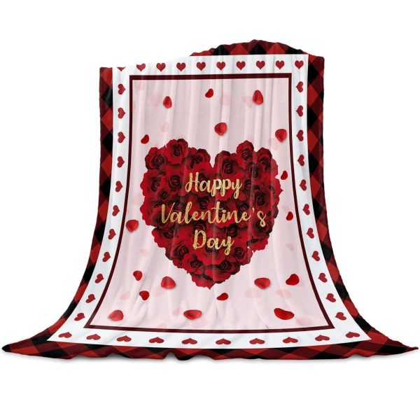 Plaid Fleuri Coeur Saint Valentin