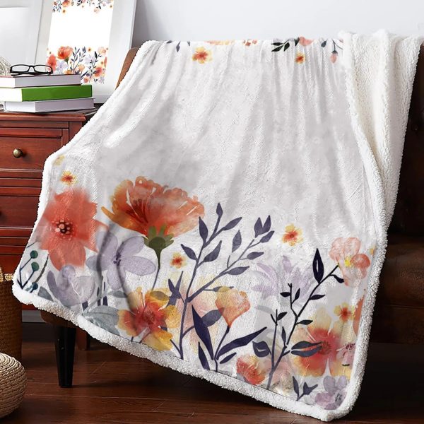 Plaid Fleuri Epuré Minimaliste