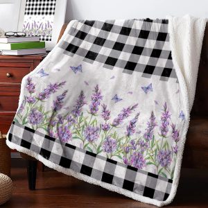 Plaid Fleuri Lavande