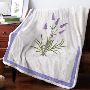 Plaid Fleuri Lavande Epuré