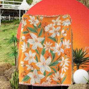 Plaid Fleuri Orange