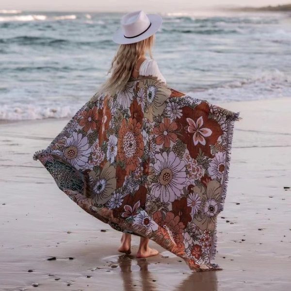 Plaid Fleuri Plage