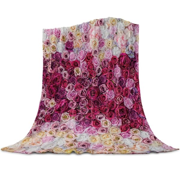 Plaid Fleuri Rose Coloré