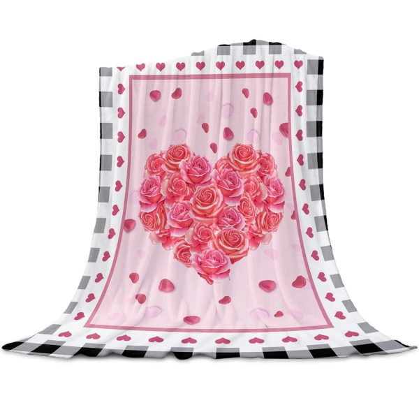 Plaid Fleuri Rose Réaliste