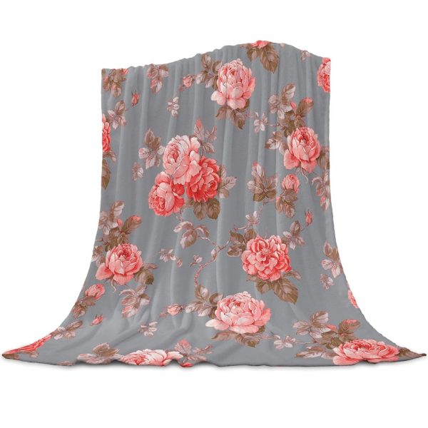 Plaid Fleuri Rose Volante