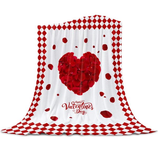 Plaid Fleuri Saint Valentin Blanc