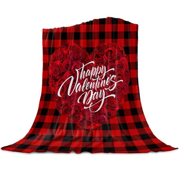 Plaid Fleuri Saint Valentin Coeur