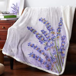 Plaid Fleuri Tige De Lavande
