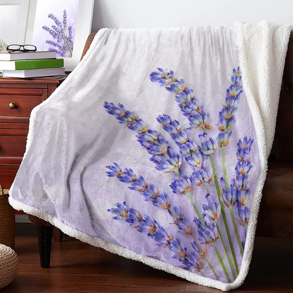 Plaid Fleuri Tige De Lavande