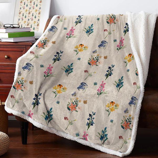 Plaid Fleuri Tiges Multiples
