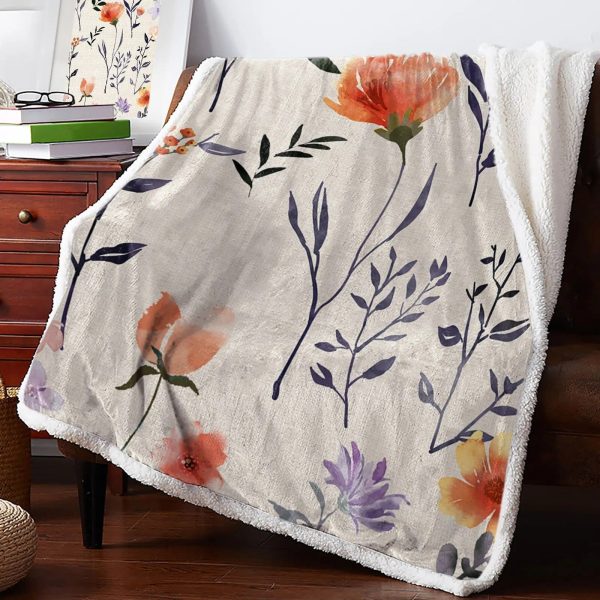 Plaid Fleuri Tiges Simple