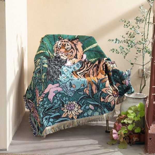 Plaid Fleuri Tigre