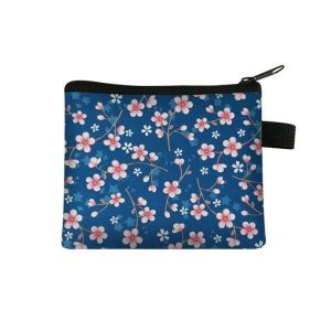 portefeuille fleuri design bleu