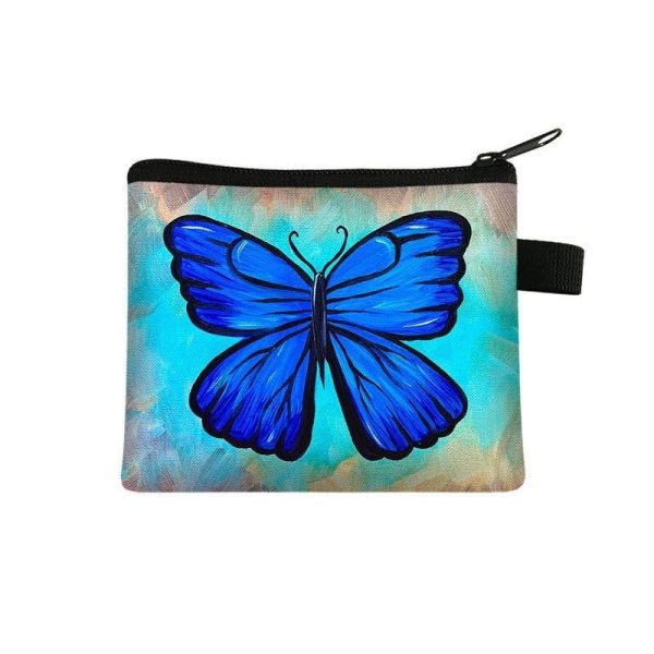Portefeuille Fleuri Design Papillon Bleu