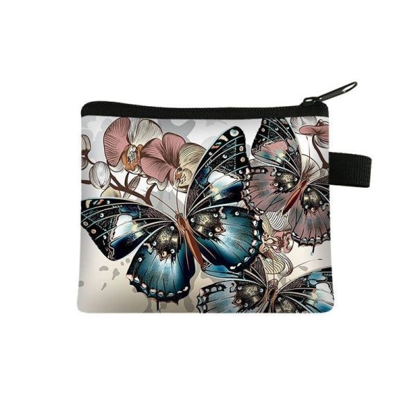 Portefeuille Fleuri Design Papillon Réaliste
