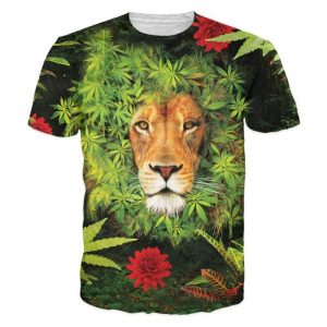T-Shirt Fleuri Weed Lion