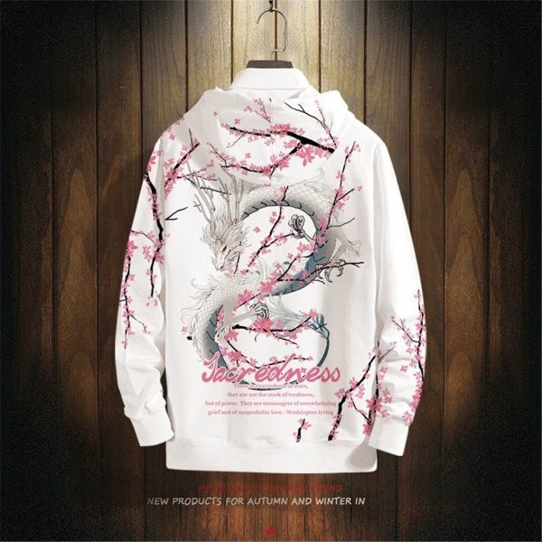 Pull Fleuri Dragon Guirlande Blanche