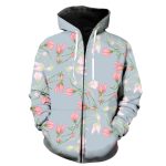 Pull Fleuri Epuré Minimaliste Bleu Clair