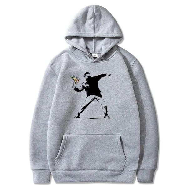 Pull Fleuri Lancé Gris
