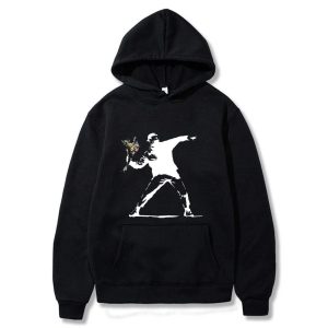 Pull Fleuri Lancé Noir