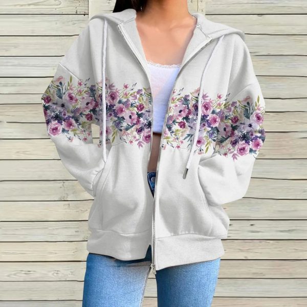 Pull Fleuri Naturel Gris