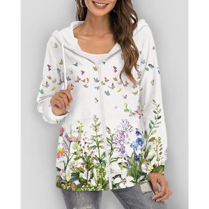 Pull Fleuri Naturel Jardin