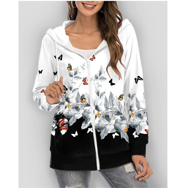 Pull Fleuri Naturel Papillon