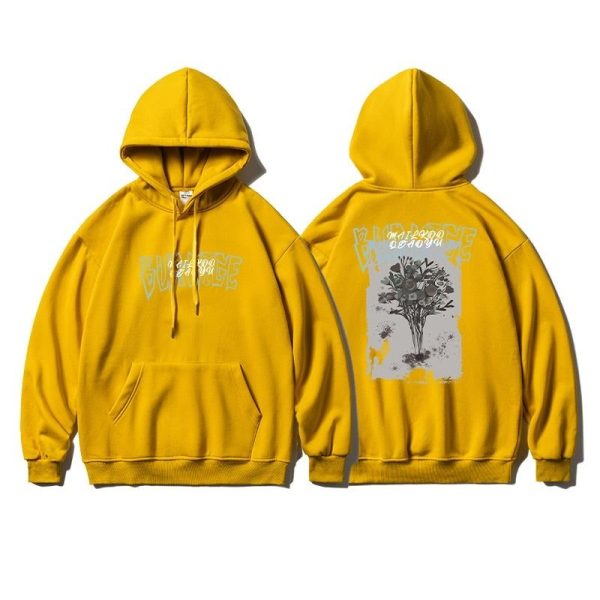 Pull Fleuri Oversize Vintage Jaune