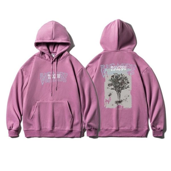 Pull Fleuri Oversize Vintage Rose
