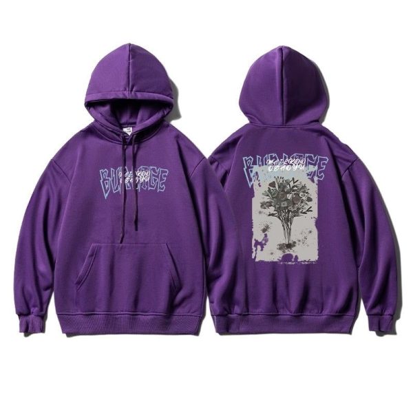 Pull Fleuri Oversize Vintage Violet