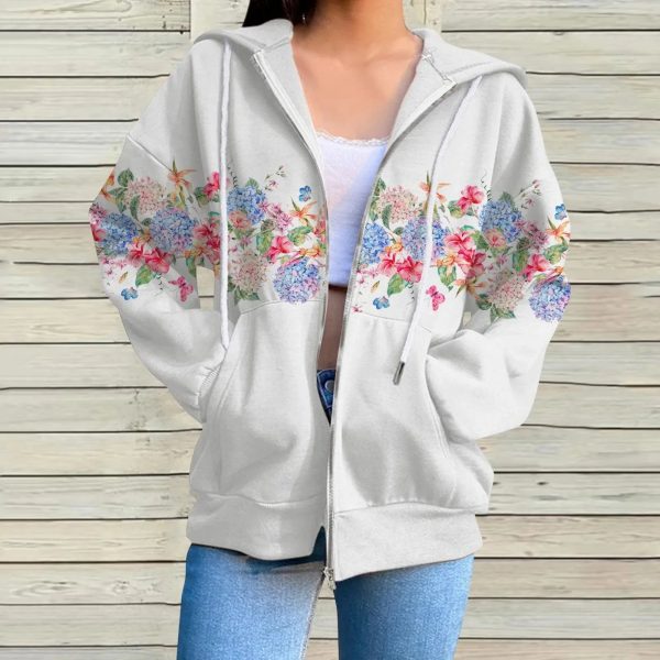 Pull Fleuri Papillon Naturel