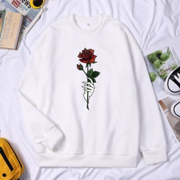 Pull Fleuri Rose Réaliste