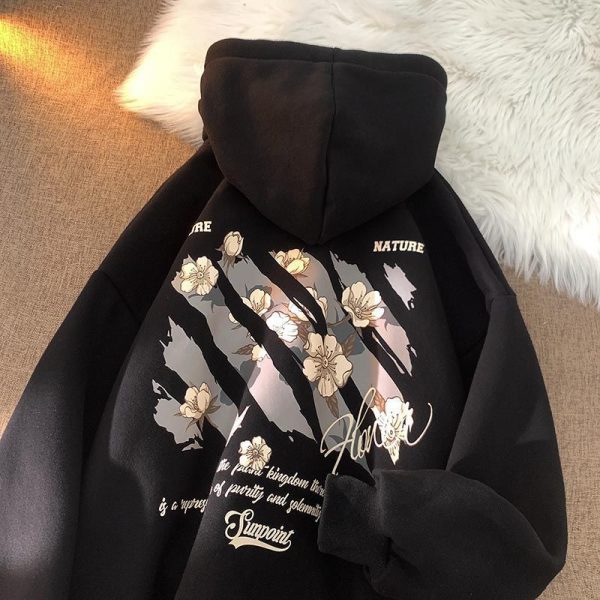 Pull Fleuri Premium Vintage Noir