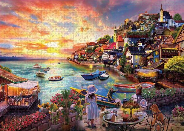 Puzzle Lac Avec Des Fleurs