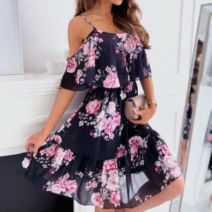 Robe Fleurie Rose Eclatante