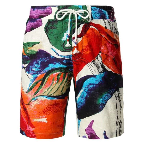 Short De Bain A Fleur Abstrait