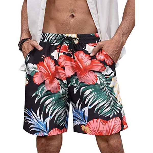 Short De Bain A Fleur Flore Hawaïenne